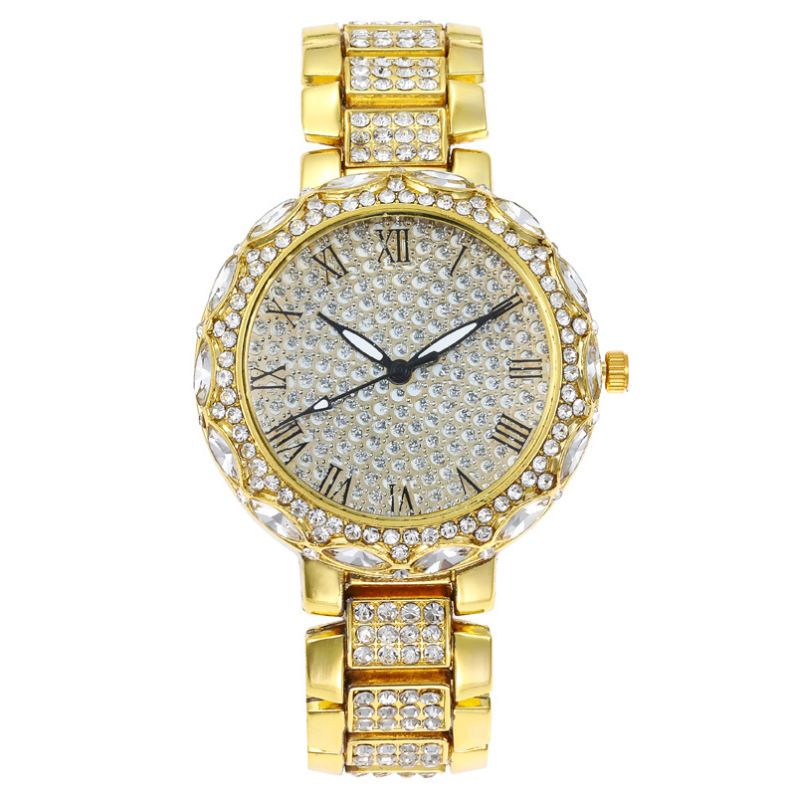 Bracciale in lega a forma di cuore + orologio al quarzo da donna alla moda, set da 2 pezzi_voghion.com