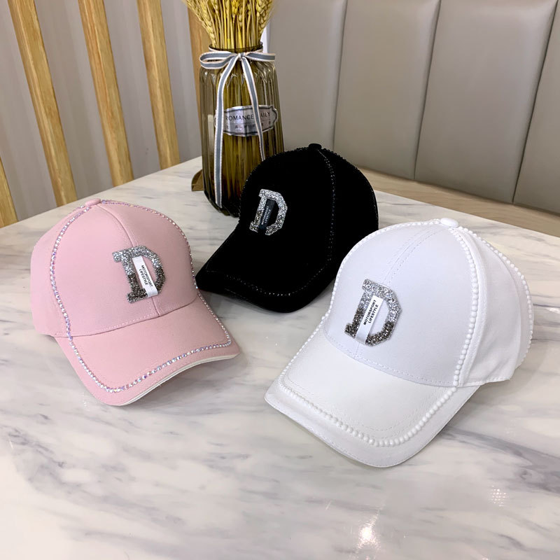 Bambini Edizione Coreana Instagram Baseball Con Moda D-Label Diamante Incastonato Primavera E Autunno Donna Lingua D'anatra Trendy_voghion.com