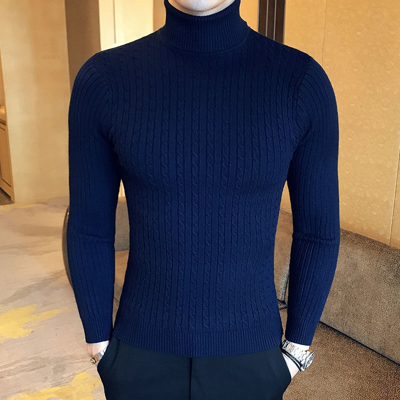 Neue Rollkragenpullover Casual Männer Rollkragen Gestrickte Kazak Sıcak Halten Männer Jumper Yün Kazak_voghion.com