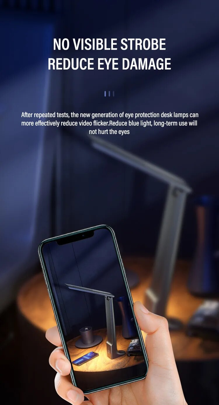 LED Folding Desk USB Charging Touch Control Dimmable Desktop Eye Protection Reading Study Office Bedroom Bedside Lamp_voghion.com