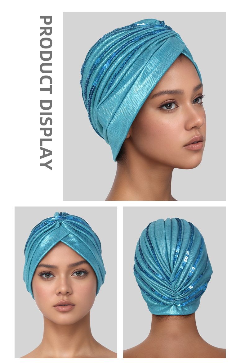 Foulard da donna con perline ricamate - Elegante hijab musulmano con motivi floreali etnici, versatile per tutte le stagioni. Cappello hijab casual a rombi._voghion.com