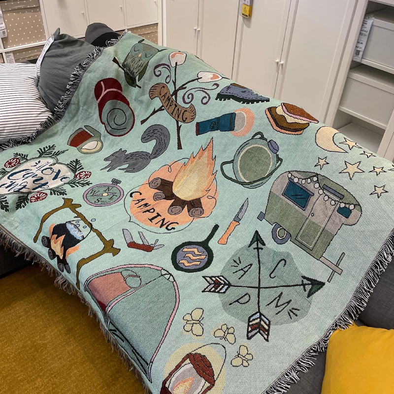 camping camping sofa teppetrekk teppe teppe lommelykt grønn_voghion.com