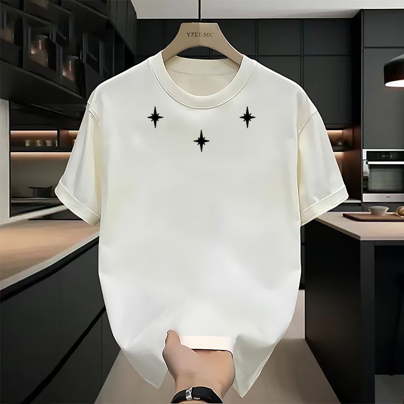 Herrenbekleidung Sommer Locker Vielseitig Trend Kurzarm T-Shirt Lässiger Rundhalsausschnitt Atmungsaktiv Langarmpullover_voghion.com