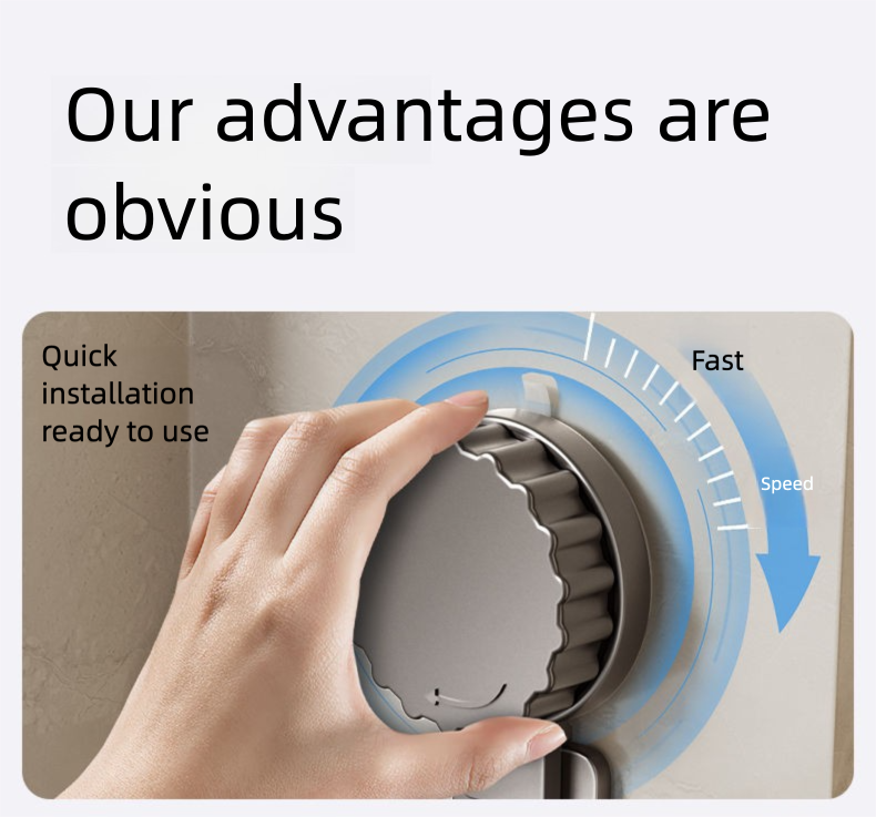 Mered Rotating Hook Suction Cup Storage For Spatulas And Spoons Wall-Mounted Hanging Rack Kitchen Utensil Organizer_voghion.com