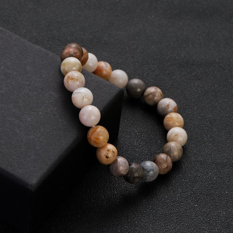 Neu Stein Jade Perlen Perlen Bunte Natürliche Chalcedon Achat Armband_voghion.com
