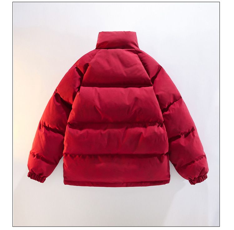 Trendy Couple's Vintage-Inspired Puffer Jacket - Winter-Ready Thickened Quilted Coat With Stand Collar For Casual Wear_voghion.com