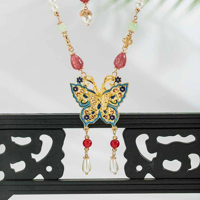 Ciondoli di perle Ming Long, accessori Hanfu, collane, gioielli da donna in stile antico (TB18.9)_voghion.com