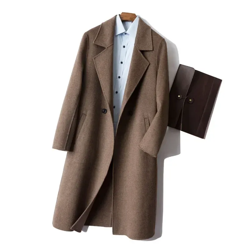 MRMT 2025 Brand New Pure Wool Double-Sided Woolen Coat Men's Long Over-The-Knee Double-Sided Cashmere Coat Suit Collar W_voghion.com