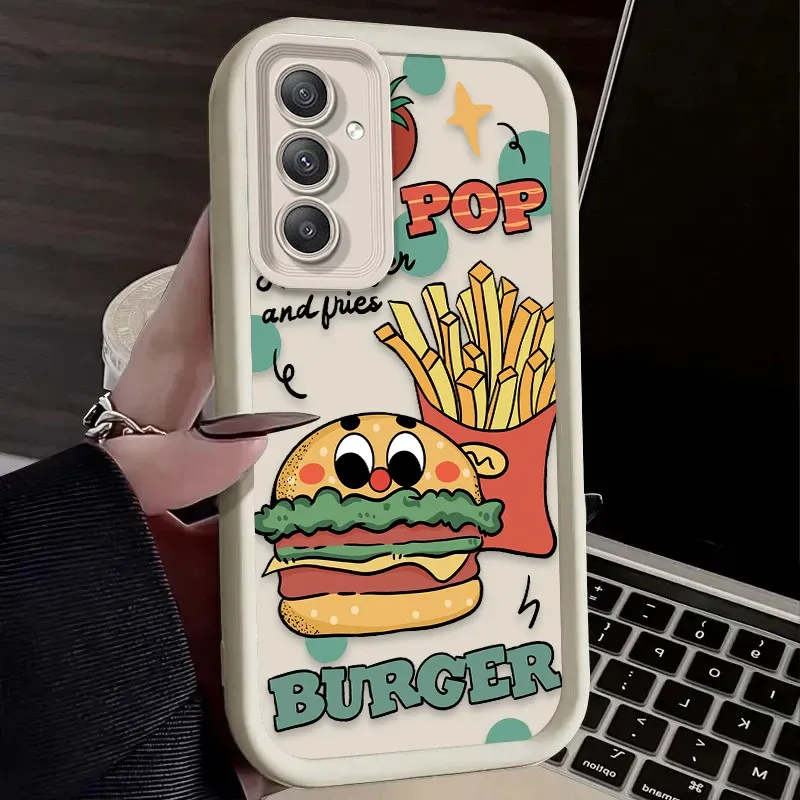 Custodia morbida posteriore per Samsung Galaxy A35 A55 A15 A25 A16 A06 A05 A05S A24 A13 A23 A12 A22 A32 A52 A71 A51 4G Cover divertente con hamburger_voghion.com