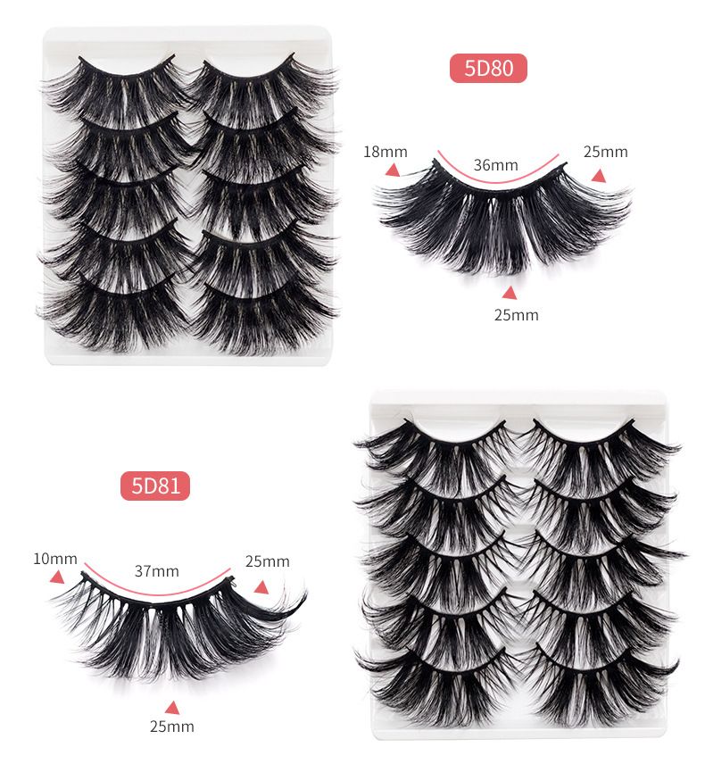 Beauty Essentials Explosions 25mm False Eyelashes 5 Pairs Of High Mink Eyelashes Multi-Layer Extended Thick_voghion.com
