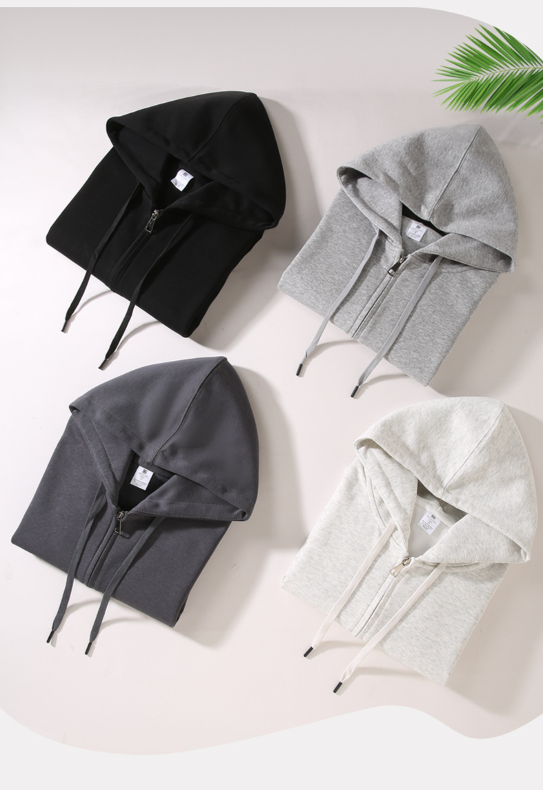 Loose all-match sweater large version dropped shoulder cardigan lazy top trendy coat thin sweater zipper men's and women's models_voghion.com