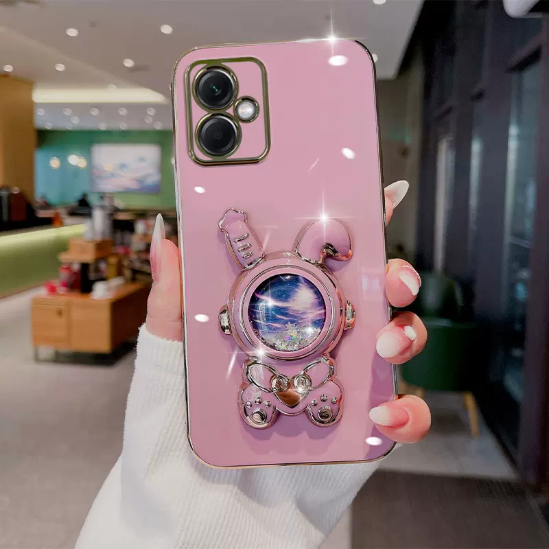 Love Heart Rabbit Quicksand Stand Case per Xiaomi Redmi Note 11 12 Pro 10 9 Pro 11S 12C A1Plus 10C Glitter copertura staffa pieghevole_voghion.com