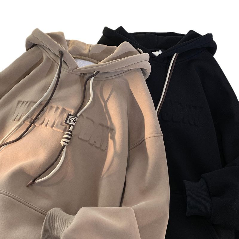 Herren-Kapuzenpullover mit Fleece-Futter und dickem 500-g-Stahldruck im Herbst-Winter-Stil im High Street-Stil mit Kapuze_voghion.com
