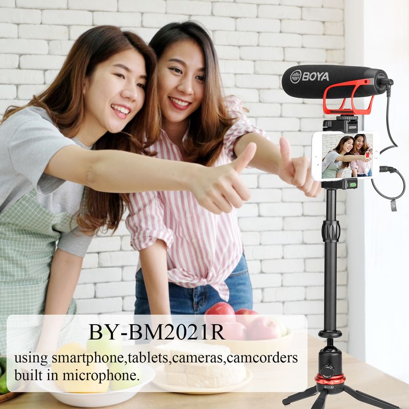 BOYA BY-BM2021 Super-Cardioid Shotgun Microphone For Iphone Android Smartphone DSLR Camera Camcorder Interview Live_voghion.com