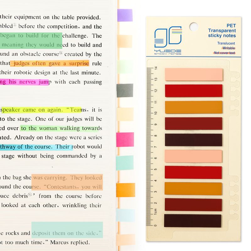 Yueda 40 Farbe Morandi Index Aufkleber Durchscheinendes Etikett Fluoreszierende Anzeige Post-it Notizen Student Supplies Transparenter Aufkleber_voghion.com