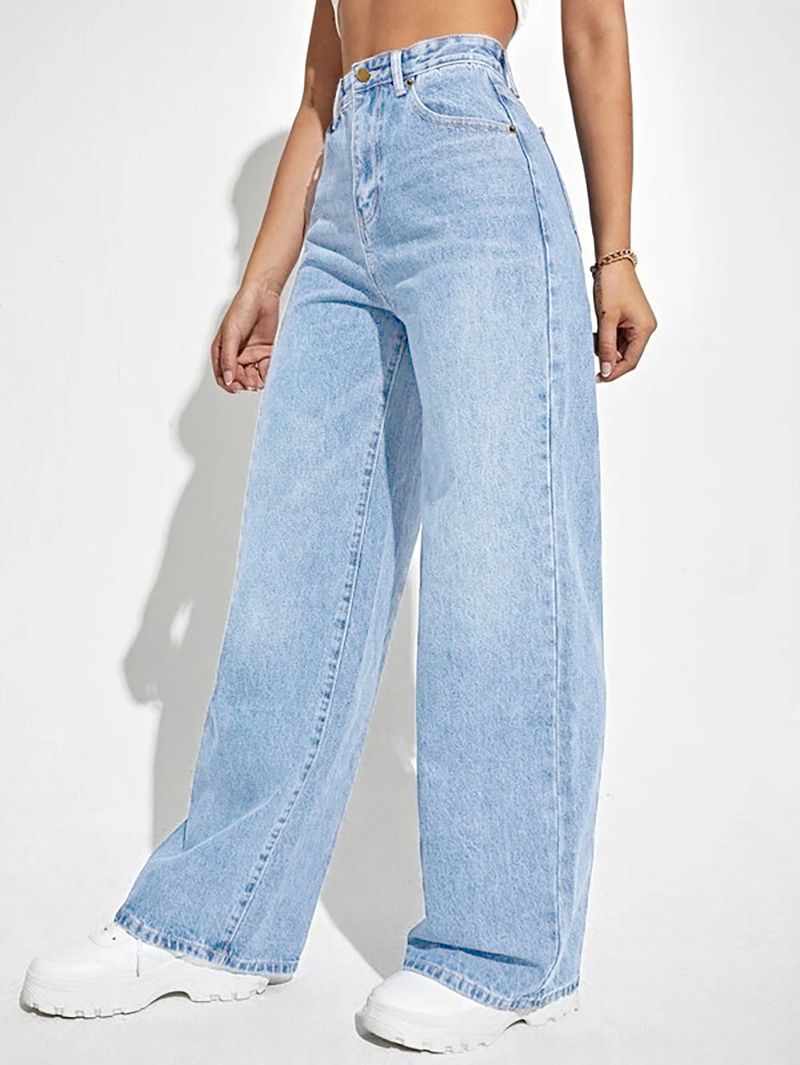 Vêtements pour femmes nouveaux jeans droits pour femmes amples confortables décontractés polyvalents_voghion.com