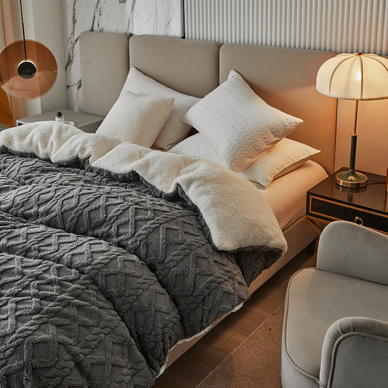 Coperta in velluto Tower addensato a doppio strato, coperta in lana d'agnello per divano, pisolino per ufficio, aria condizionata, coperta trapuntata per bambini_voghion.com