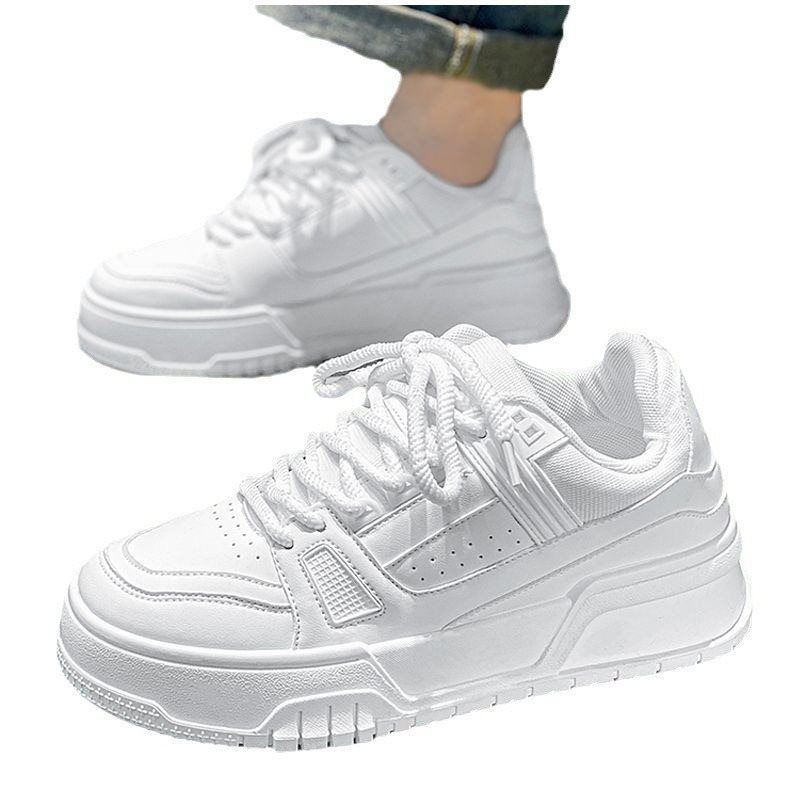 Unschlagbare Qualität Herren Frühling Herbst Nischendesign, Vielseitig, Lässig, Reine Schwarze Brettschuhe, Jugendsport Dicke Sohlen, Erhöhtes Brot_voghion.com