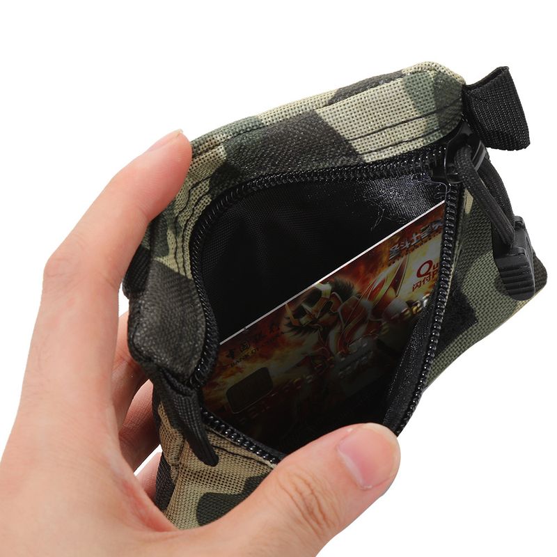 Carteira compacta e fina – Prendedor minimalista para dinheiro em tecido Oxford com bloqueio RFID (preto/cáqui/verde-exército/camuflado 1/camuflado 2) – leve e expansível_voghion.com