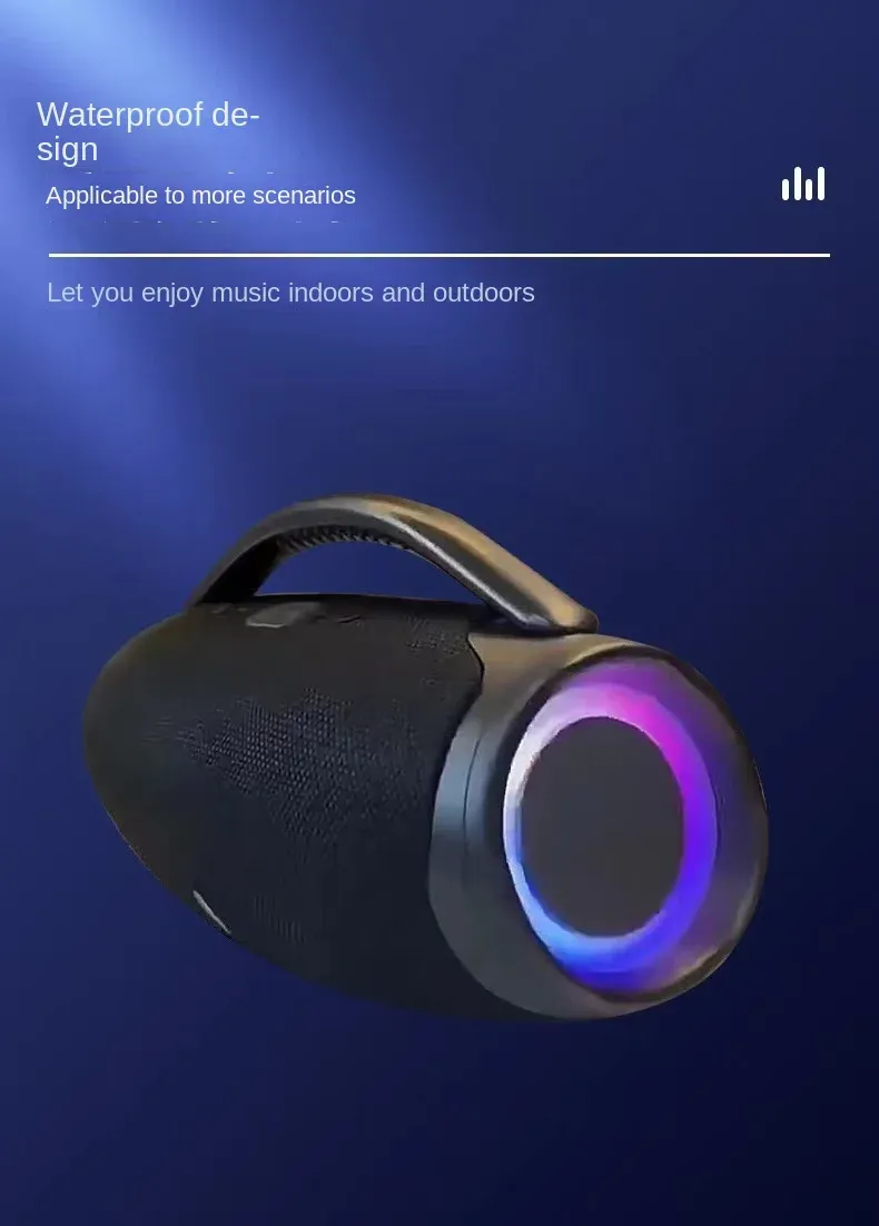 100 W visoko zmogljiv Bluetooth zunanji prenosni vodoodporen RGB barvni svetlobni brezžični globokotonec 360-stopinjski stereo prostorski TWS zvočnik_voghion.com