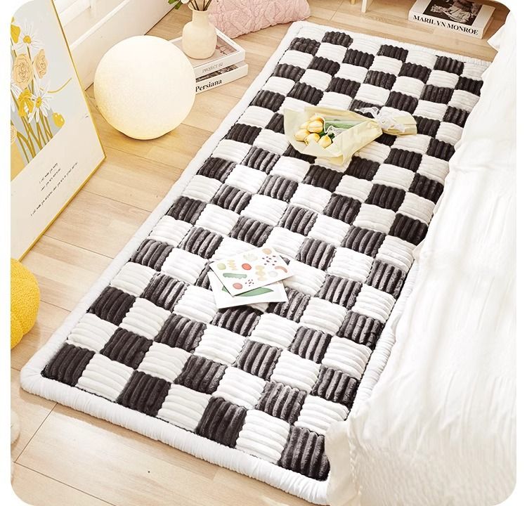 Modern Square-Pattern Sofa Cushion Cover – Soft Plush, Non-Slip, Fits Sectional Couches (Black/Light Brown/Dark Brown/Grey/Red, Multiple Sizes)_voghion.com