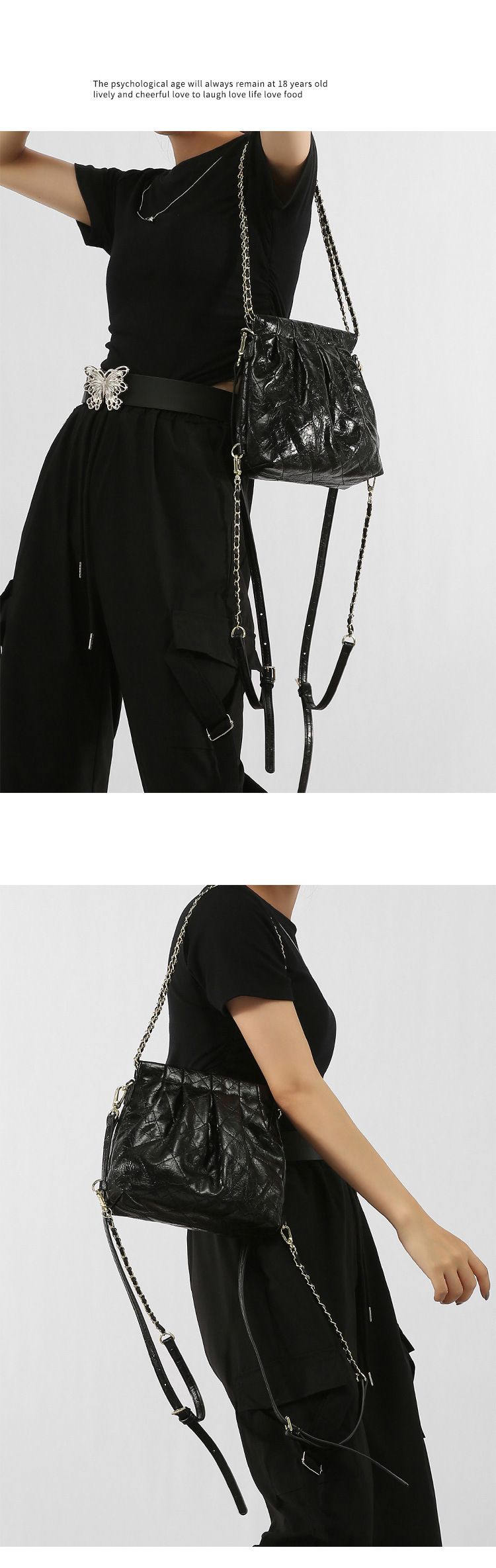 Rhombus chain garbage bag stray bag niche design women's bag new backpack backpack_voghion.com