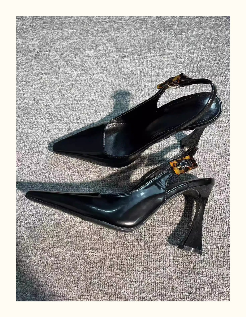 Park Caiying Rose-Toe-Sandalen für Frauen 2024 Frühling neue spitze Zehenrückseite leere Schuhe Lackleder Stiletto sexy High Heels_voghion.com