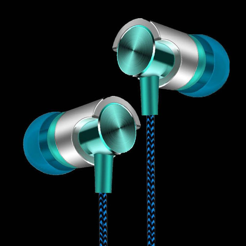 Controllo del volume del suono stereo in-ear, auricolari cablati alla moda intrecciati per laptop e telefono_voghion.com