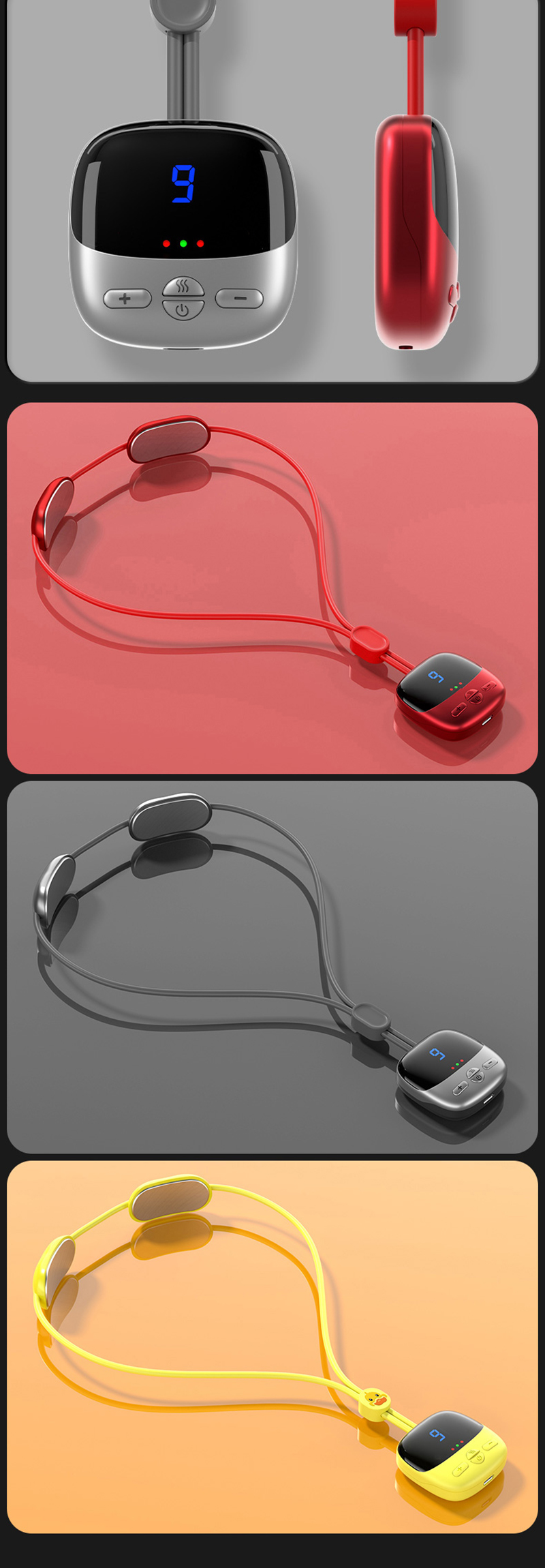 Smart Hanging Neck Cervical Massager Hot Compress Mini Spine Massager Portable EMS TENS Back Thigh Hand Massage For Pain_voghion.com