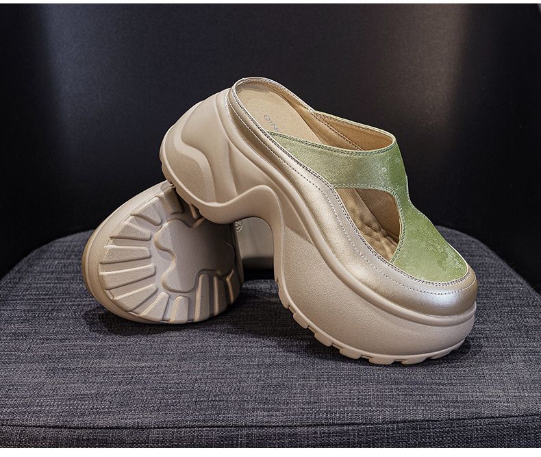 Small Thick-soled Bag Head Slippers Female One Pedal Lazy Wear Casual Versatile Cool Slippers_voghion.com