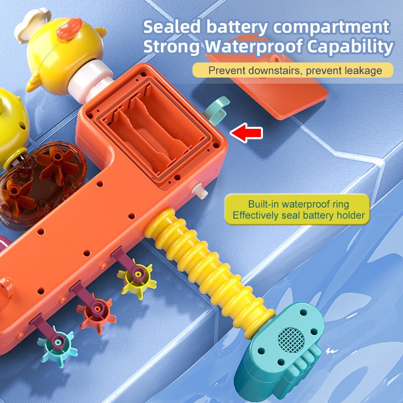 Giocattolo da bagno per bambini a parete, giocattolo elettrico per doccia con anatra gialla, giocattolo per bambini che giocano con l'acqua_voghion.com
