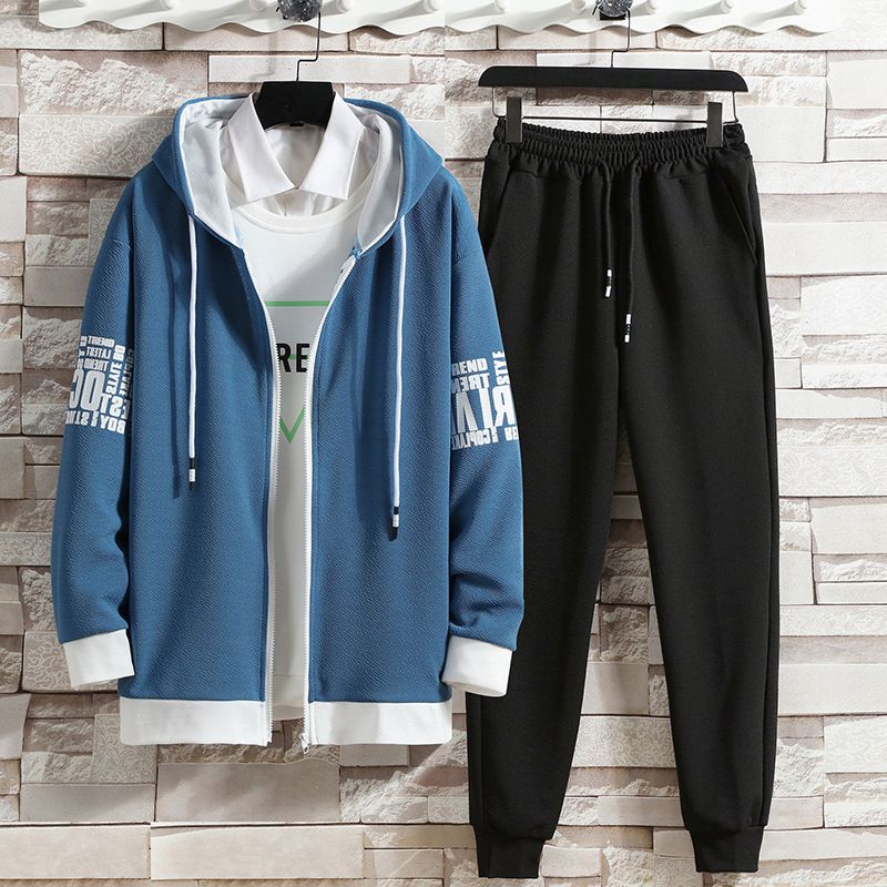 Men's Streetwear Hoodie & Jogger Set – Anti-Static Two-Piece Lounge Outfit (S-3XL, 90% Polyester, Drop-Shoulder, Metro Commuter Core)_voghion.com