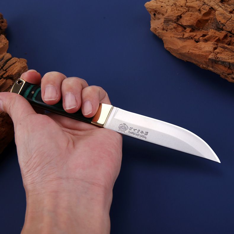 Coltello da carne in stile tradizionale mongolo - Coltello da campeggio e barbecue in acciaio inossidabile con impugnatura ergonomica per cucinare all'aperto, cacciare e tagliare la frutta_voghion.com