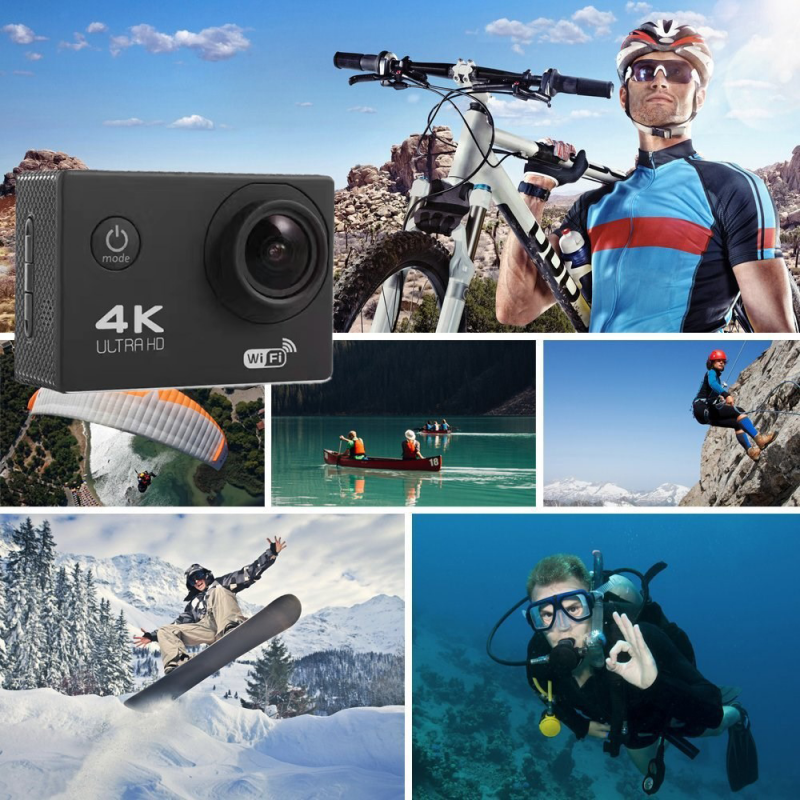 2.0" Action Camera Ultra HD 4K 30FPS WiFi Underwater Waterproof Helmet Bicycle Video Recording Cameras Outdoor Sport Cam_voghion.com