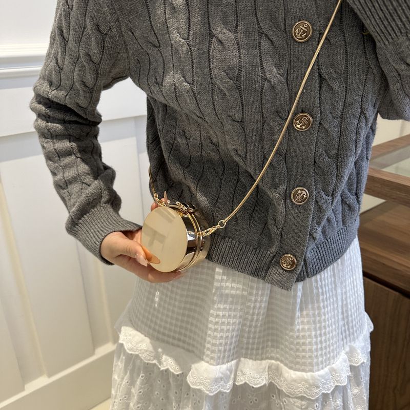 Mini borsa rotonda in acrilico personalizzata per torte, piccola borsa per ragazze, alla moda, versatile, con croce diagonale, scatola per il trucco_voghion.com