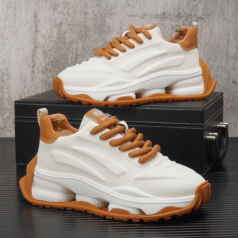 Herren 2024 Herbst Neue Atmungsaktive Dicke Sohlen Papa Trendy Marke Innenhöhe Zunehmende Sport und Freizeit Kleine Weiße_voghion.com