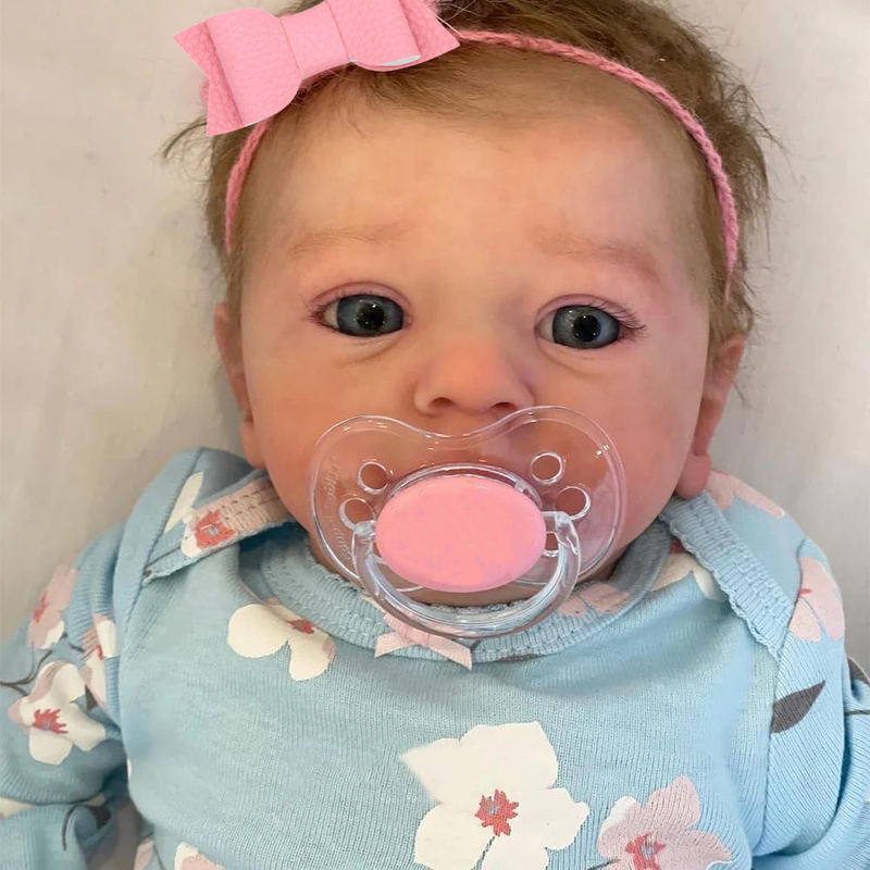 46CM Färdig Reborn Baby Doll Felicia Newborn Öppna blå ögon docka Mjukt handrotat hår 3D Hudton Synliga ådror Presentleksak_voghion.com