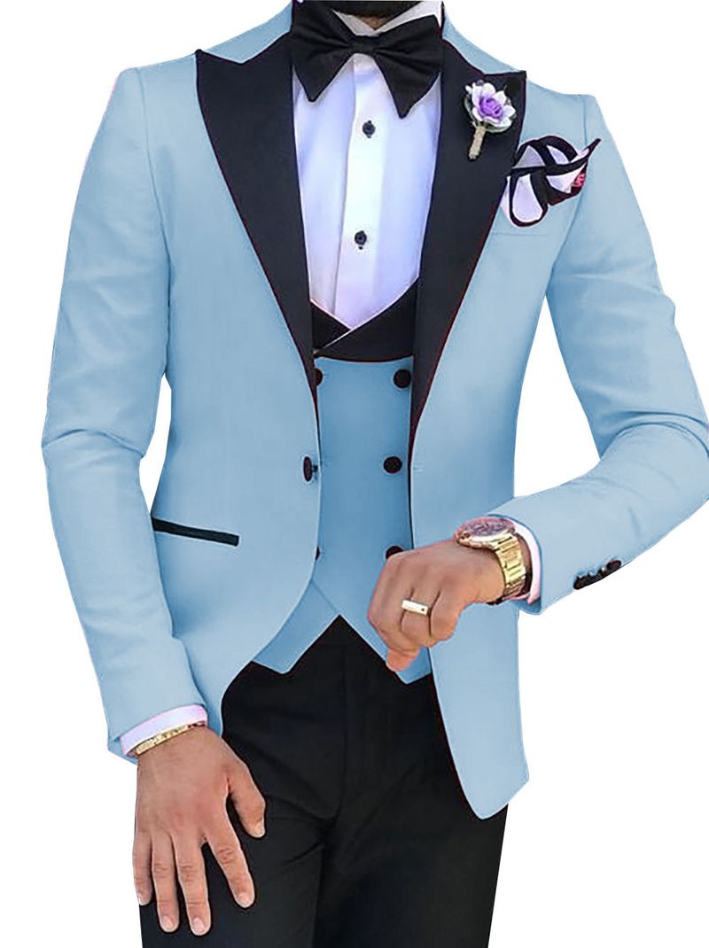 Roupas masculinas Terno masculino terno de banquete de três peças Terno masculino_voghion.com