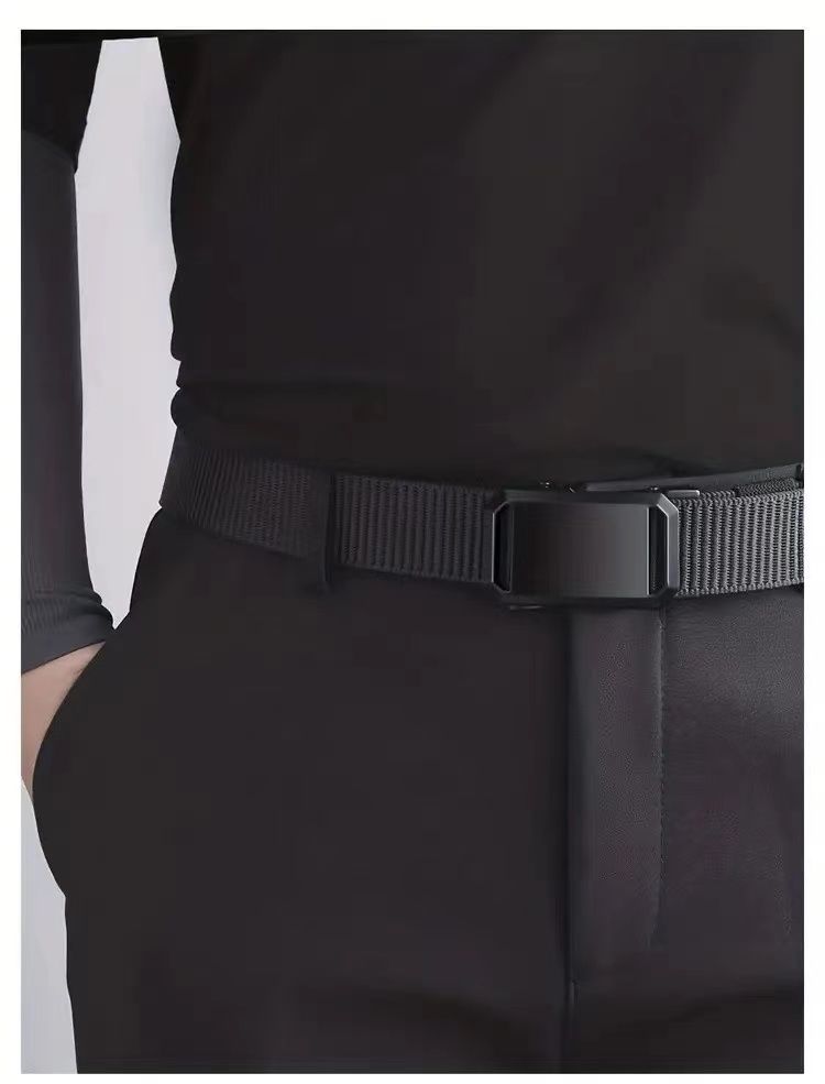 HOT New Automatic Buckle Belt, Canvas Tactical Workwear Casual Outdoor Military Training Pants Belt For Men_voghion.com