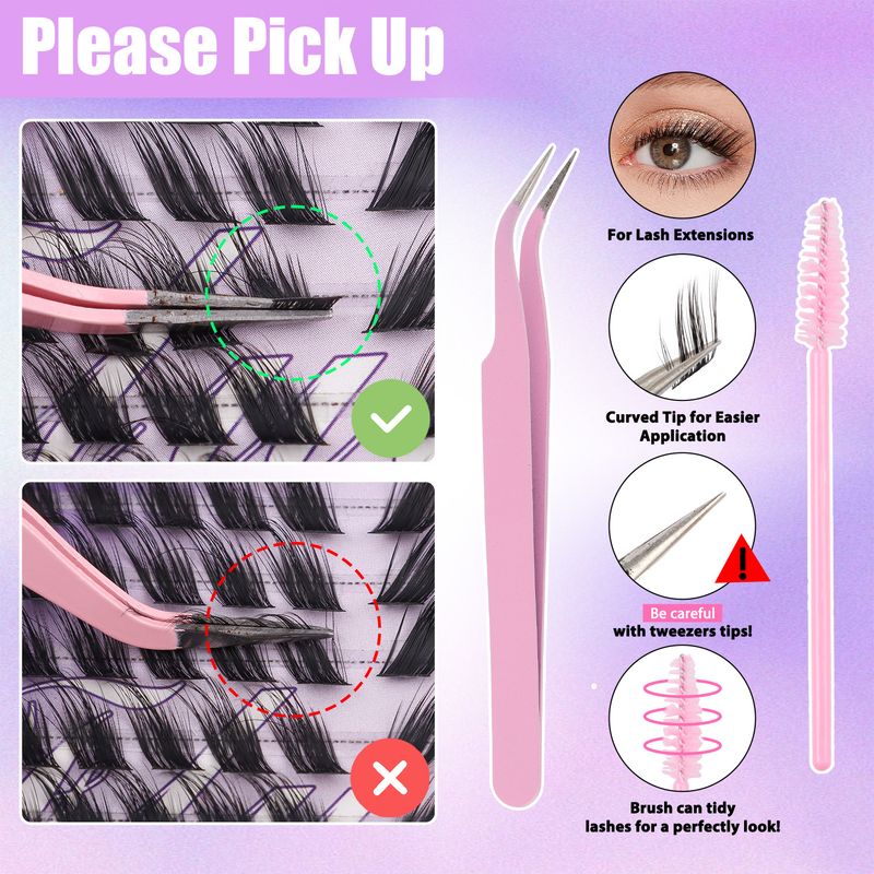 CMAYOME Cluster Lashes Kit - 8-16mm Flared C-Curve False Eyelashes For DIY Voluminous Look, Natural Wispy Fox Eye Effect_voghion.com