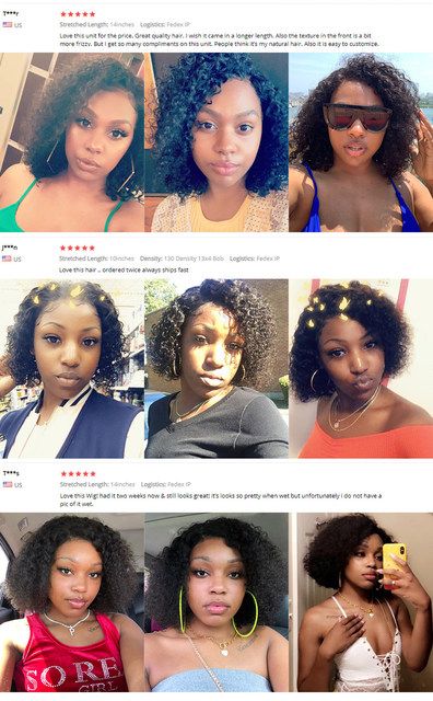 La peluca rizada rizada corta del cabello humano de Bob pre desplumó las pelucas rizadas peruanas de Bob del cabello humano del cordón 13x4 para las mujeres_voghion.com
