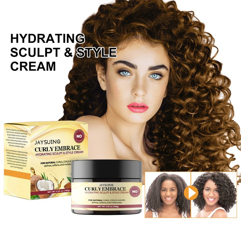 Jaysuing Moisturizing Styling Cream repariert krauses, lockiges, flauschiges Haar, fixiert, spendet Feuchtigkeit und verleiht Glanz_voghion.com