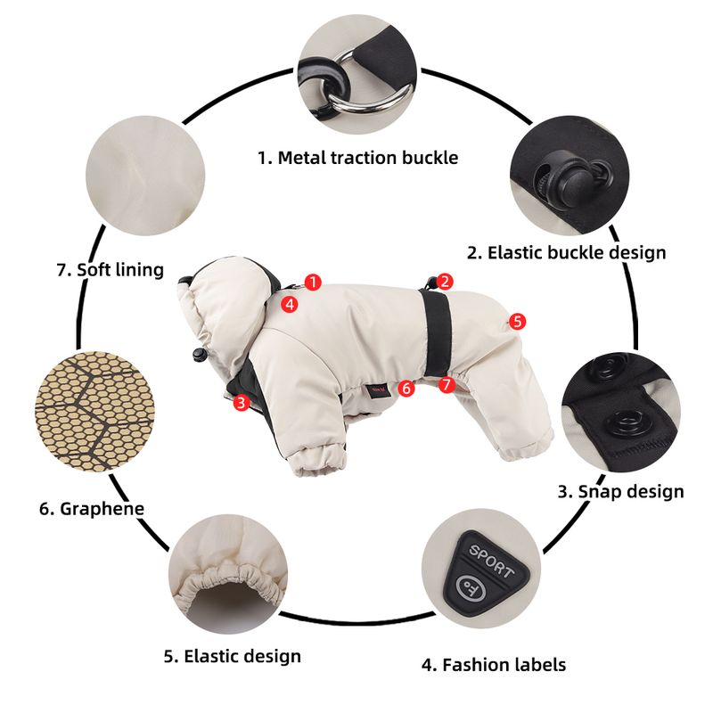 Abbigliamento invernale per cani di piccola e media taglia, giacca, abbigliamento riflettente per cuccioli, barboncini, tuta con cappuccio, bulldog francese, di PawParty Store_voghion.com
