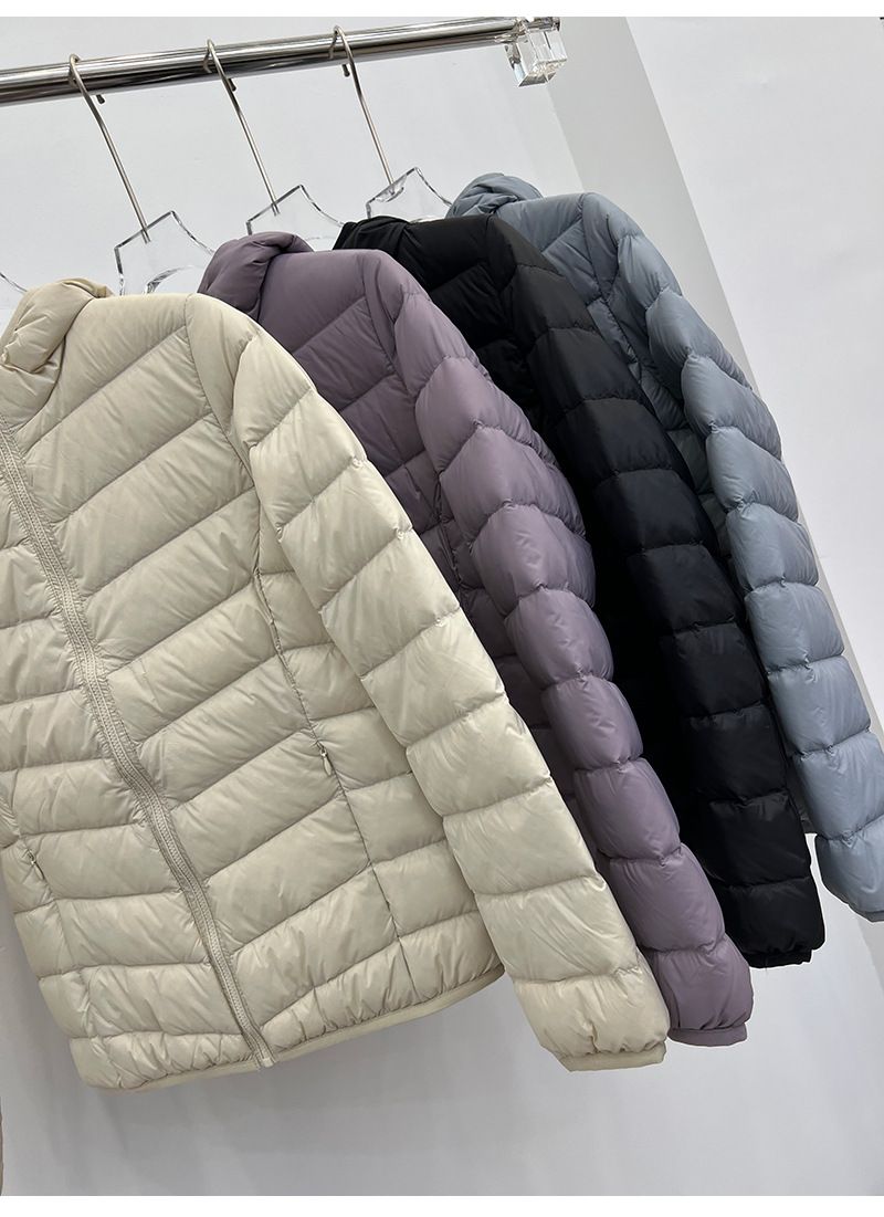 Mädchen-Rippstrickjacke für Damen, kurz und leicht, Winter 2025, neue dicke weiße Entendaunen-Freizeit-Sportjacke mit Kapuze_voghion.com