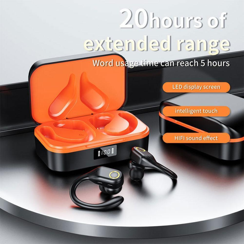Fones de ouvido sem fio para jogos ANC Fones de ouvido esportivos com display LED Fone de ouvido com microfone embutido com ganchos para treino_voghion.com