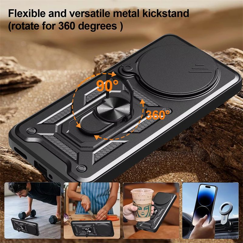 Custodia magnetica per Xiaomi Note 14 13 12 11 10 9 Pro Plus 5G 12S con protezione per obiettivo della fotocamera scorrevole e Redmi 14C 13C 12C._voghion.com