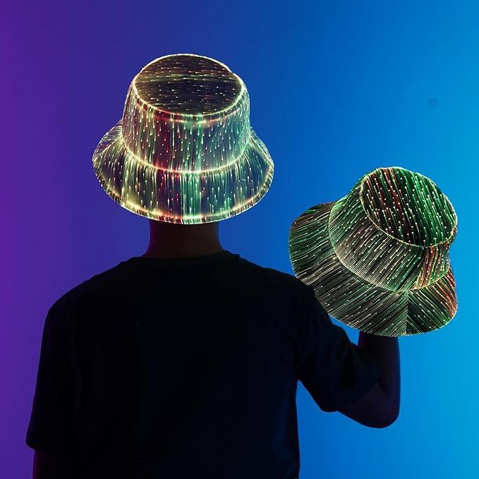New Cool Fisherman Fashionable Technology Sense Fiber Optic Flashing Outdoor Trendy Glowing Hat_voghion.com