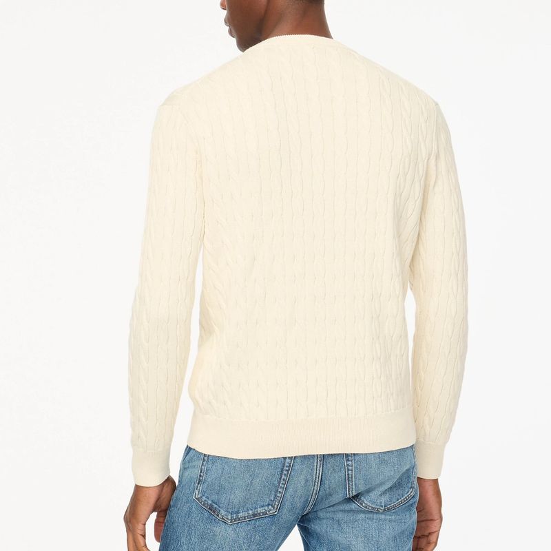 Maglione da uomo in maglia a trecce – Pullover girocollo oversize con spalle scese per autunno e inverno (S-XXXXL, bianco/blu navy/nero)_voghion.com