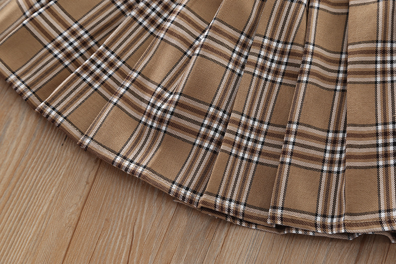 Vestido de primavera para niñas, Falda plisada a cuadros tejida con fragancia pequeña a la moda, conjunto de dos piezas del Sur, novedad de 2023_voghion.com
