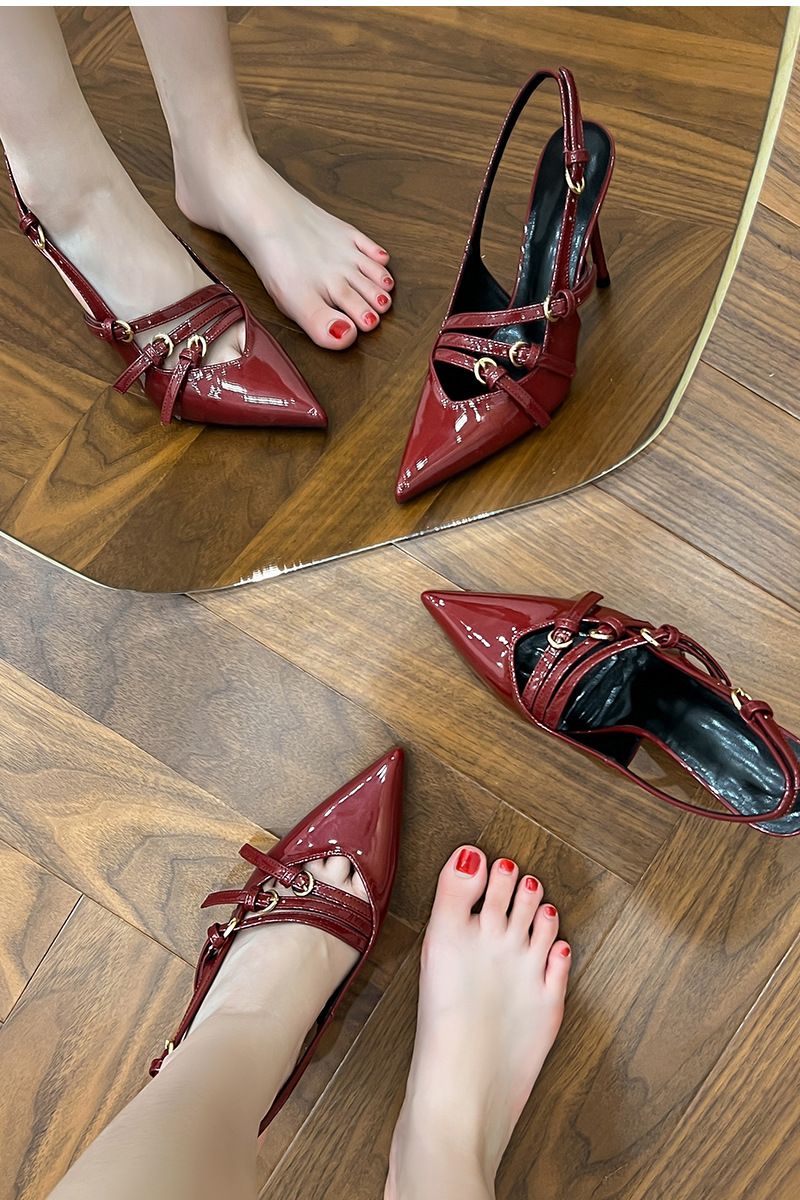 Niche Design 2024 New Summer Commuting Style French Luxury Sense Pointed Fashion Versatile Rear Air High Heels Single_voghion.com